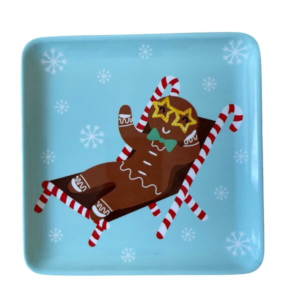Sugarplum Dreams CHRISTMAS GINGERBREAD Appetizer Plate 5.75in Melamine Set 4 NEW - Picture 4 of 12